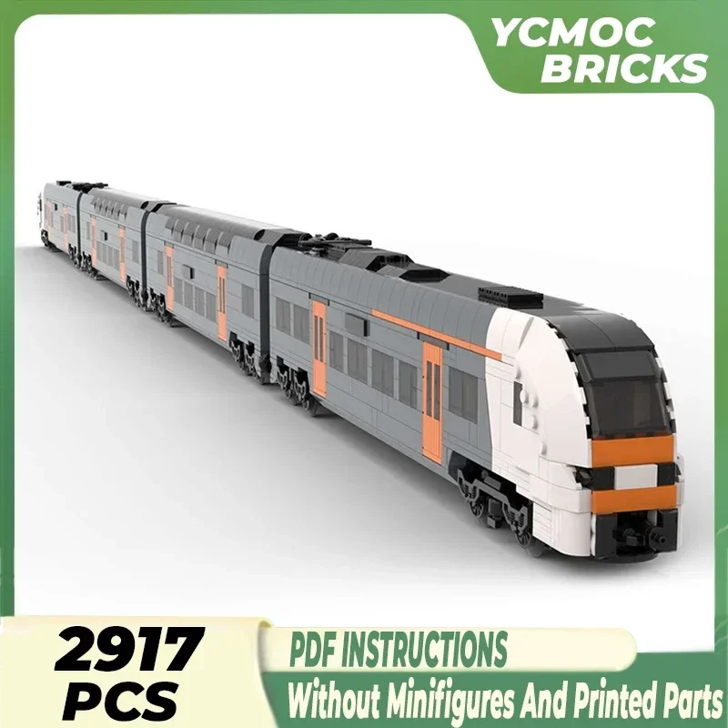 Modelo de tren urbano Moc, ladrillos de construcción RRX Ruhr, tecnología de locomotora Express, bloques modulares, regalo, juguetes de Navidad, conjuntos DIY de montaje