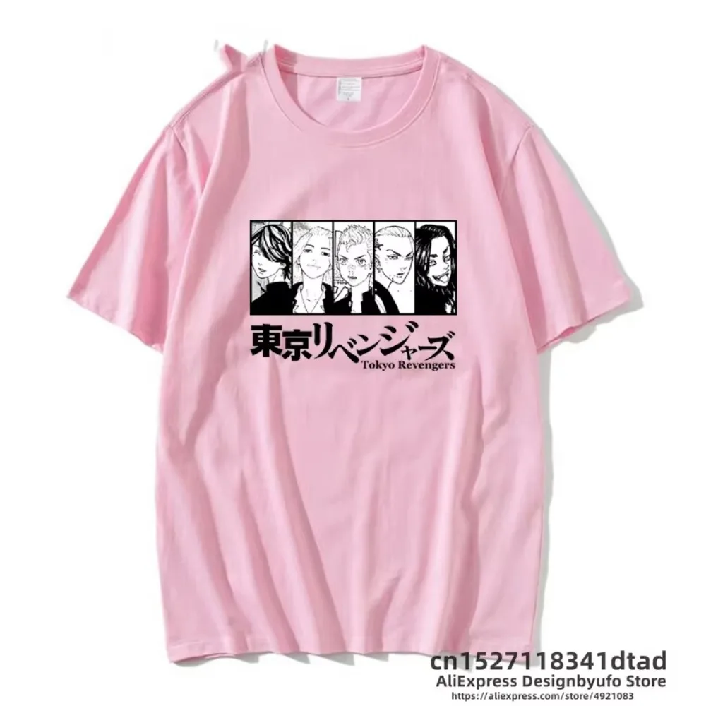 2025 느슨한 대형 코튼 여성 티셔츠 Tokyo Avengers 티셔츠 반팔 애니메이션 프린트 티셔츠 패션 여성 탑