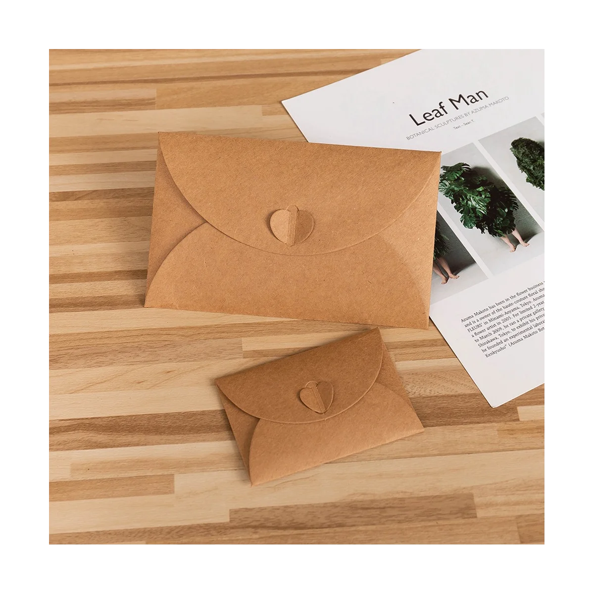 100Pcs Kraft Mini Envelopes Brown Kraft Envelopes for Gift Cards and Business Cards 17.5X11cm