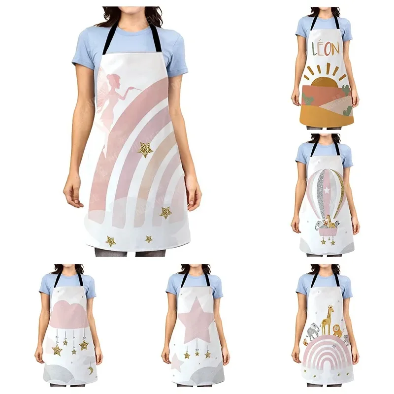 Aesthetic Women kitchen apron kids original Children Waterproof girl princess waiter work apron oil proof nordic boho plant