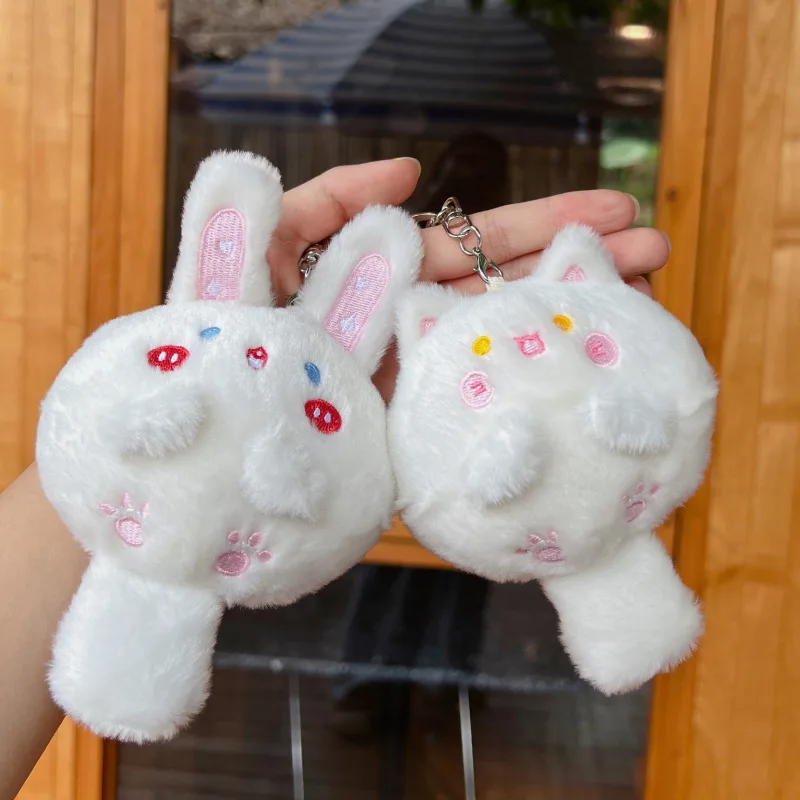 new Little Rabbit fat cat Pendant Keychain Creative Cute Cartoon Plush Toy Doll Bag Pendant Keychain fashione decorate cute gift