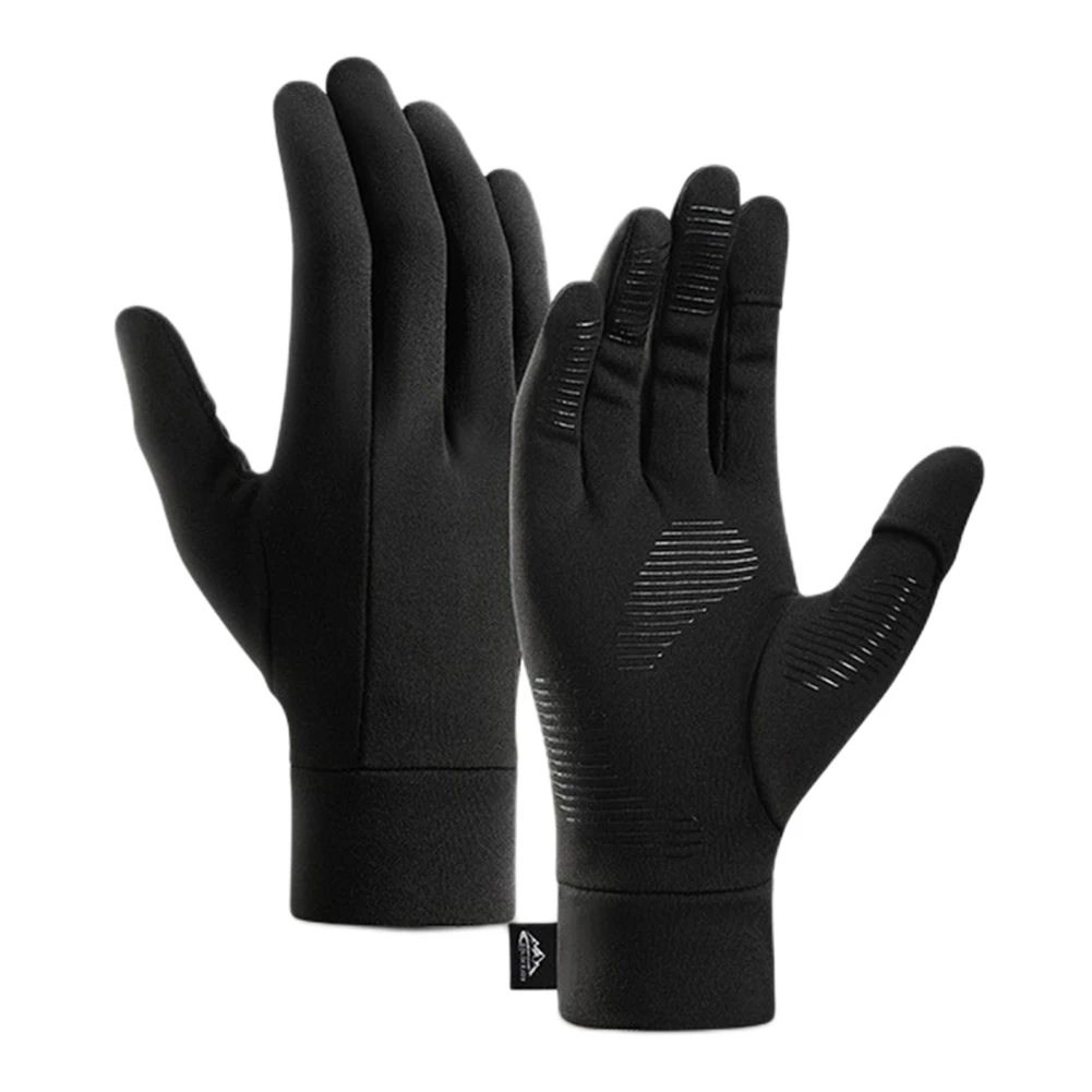 Non-slip Cycling Gloves Anti-slip Gloves Touch Screen Gloves Black Gray Winter Gloves Liners High Elasticity Wrist Cuffs