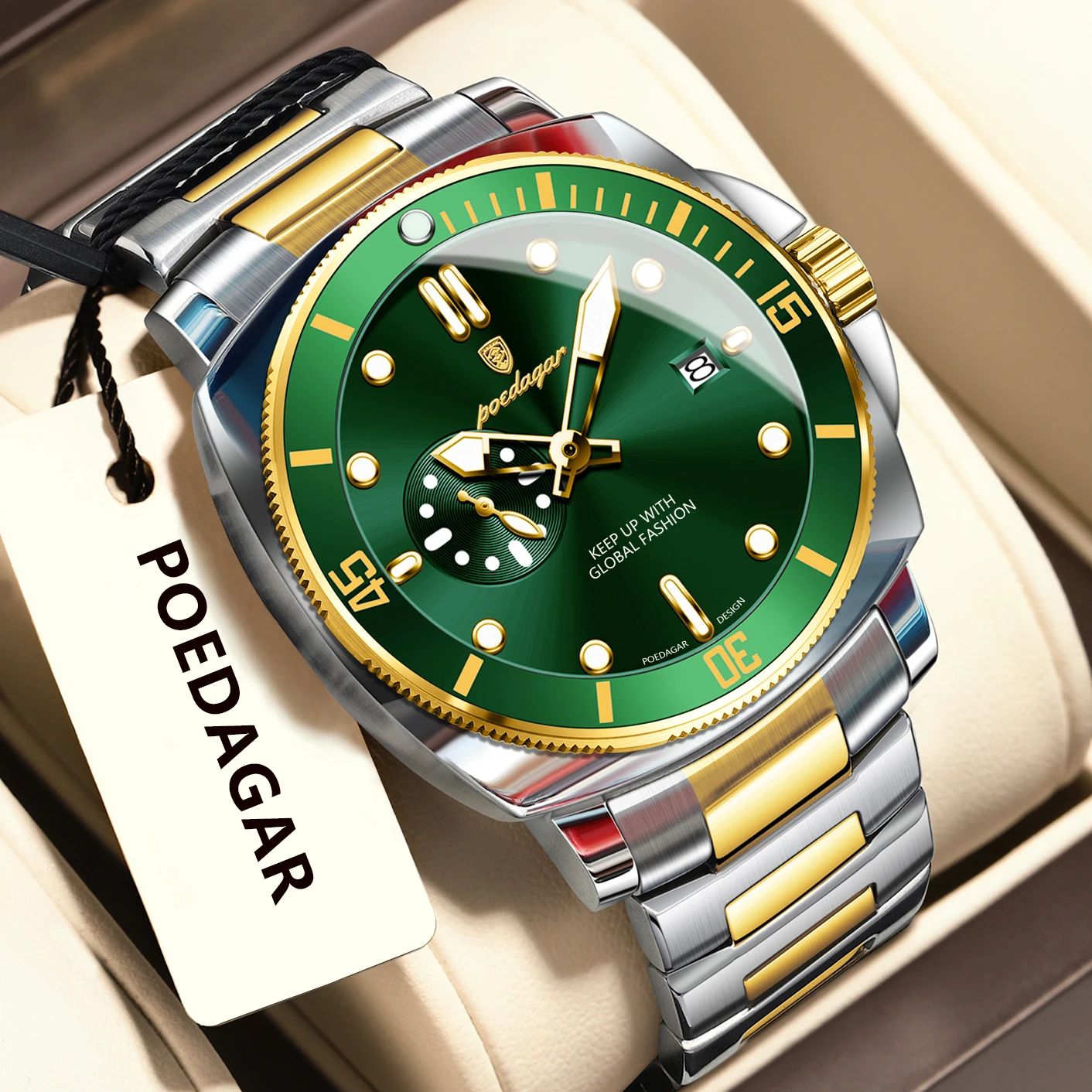 Men's Trendy Waterproof Quartz Watch with Luminous Features