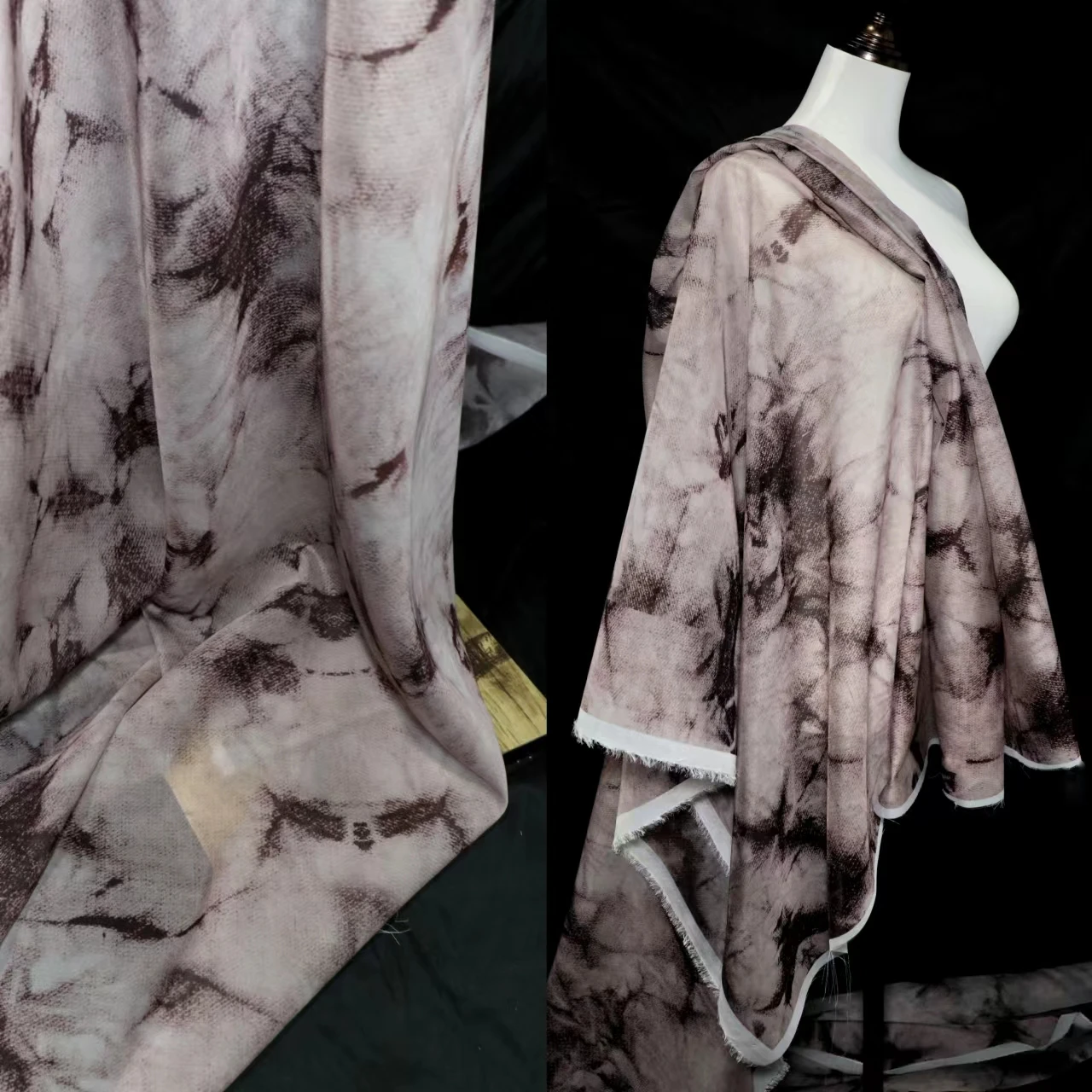 Brown Crackle Tie-Dye Organza Skin-friendly Anti-Wrinkle Creative DIY Handmade Clothing Skirt Mesh Designer Fabrics