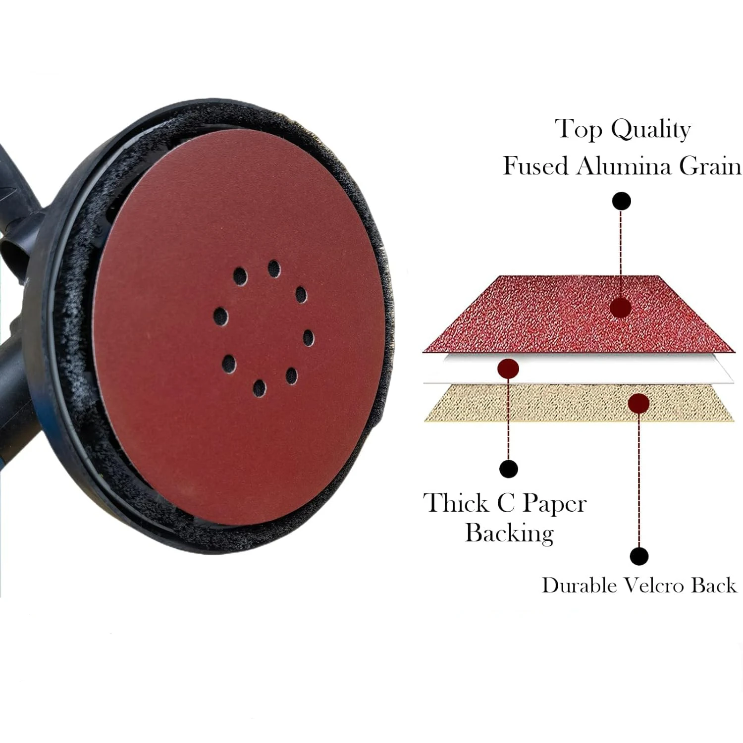 225mm 9inches 8 Hole Wall Sander  Sandpaper Woodworking Metal Grinding Disc Abrasive Polishing Tool 40-2000 Grit Sanding Discs