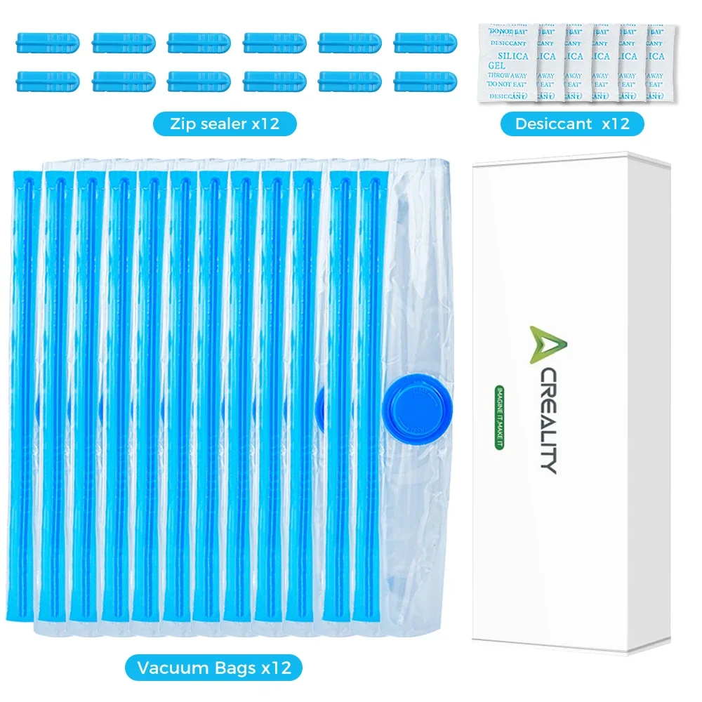 Creality 3D Printer Filament Storage Bags 35x35CM 12 Transparent Sealed Bags Dust Proof Humidity Resistant Keeping Filament Dry