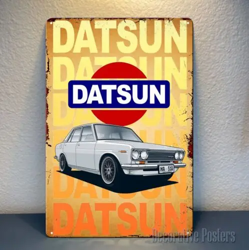 Datsun 1600 Auto-Metallposter – Sammlerblechschild, Größe: 8 x 12 Zoll – Aluminium