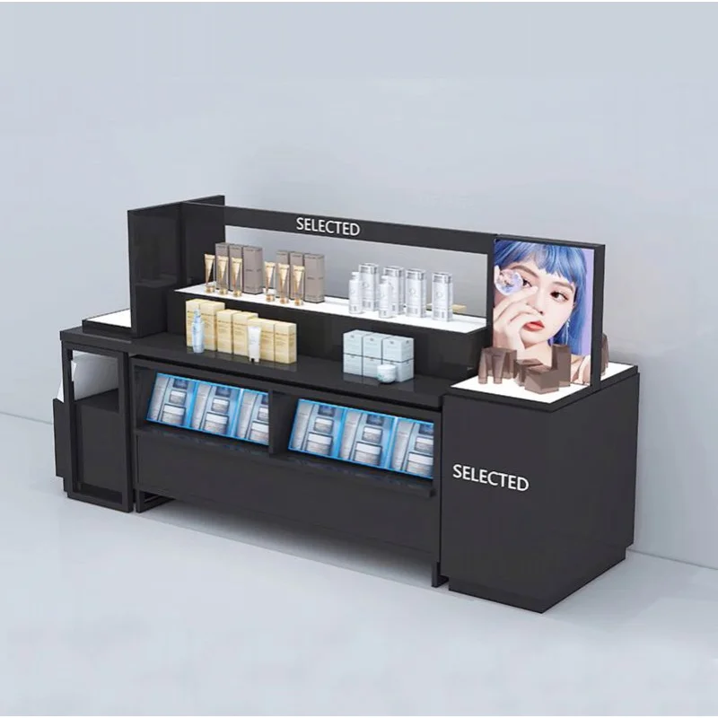 Custom.Professional مخصص الطراز الحديث متجر العطور رفوف عرض مستحضرات التجميل خزائن الخشب الورنيش مستحضرات التجميل تخزين كابي
