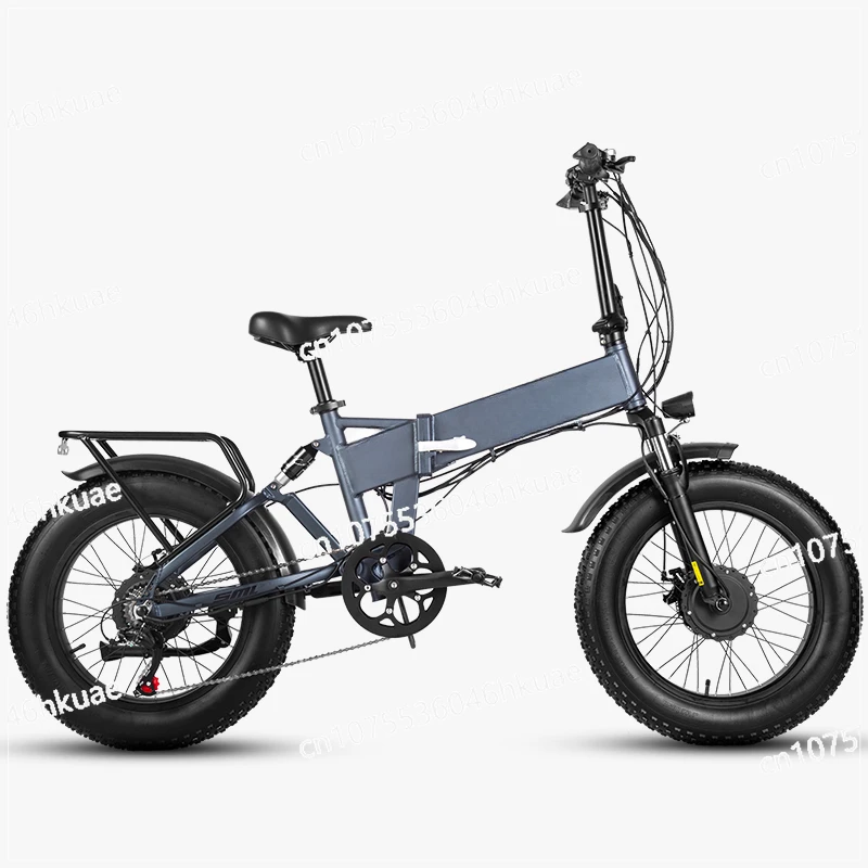 Off-road 20-inch Electric Power Folding Bicycle Double Drive New Mountain Bike Lithium Battery Car Adult Commuting