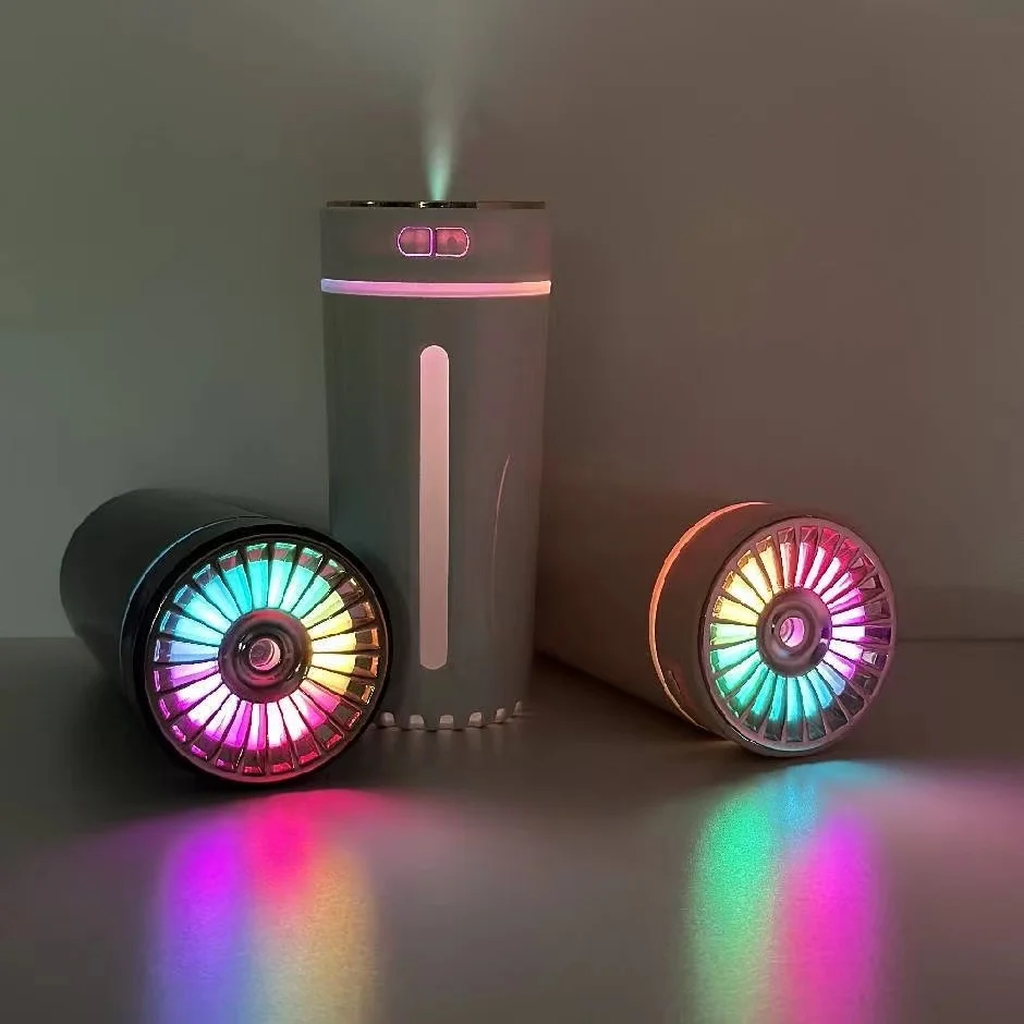 무선 자동차 공기 가습기 휴대용 300ML USB 디퓨저 미스트 메이커, RGB LED 다채로운 조명, 가정 침실용 