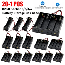 20-1PCS 18650 Battery Holder with Wire Lead Plastic Container 1 2 3 4 Slot 3.7V 18650 Battery Power Bank Holder Storage Box Case