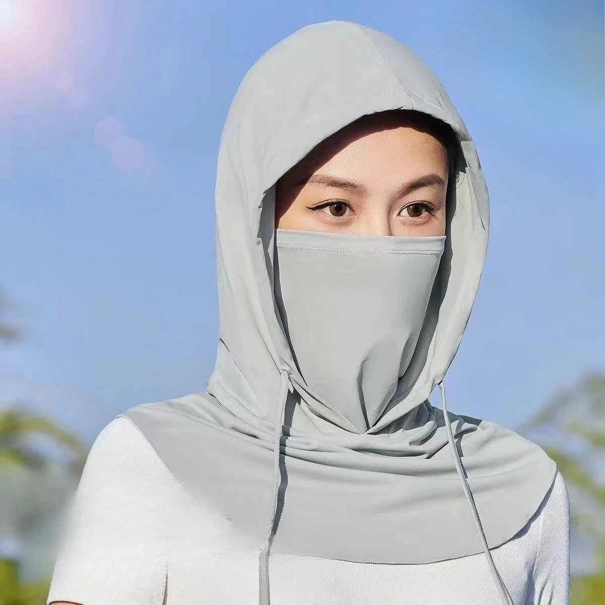 Máscara e Chapéu de Sol Unissex para o Verão com Proteção Integrada para o Pescoço, Proteção UV para o Rosto Inteiro, Chapéu Respirável para Ciclismo