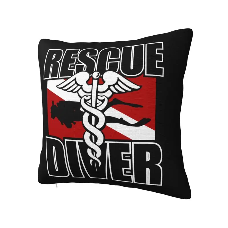 Nordic Style Rescue Diver Cushion Covers 40x40cm Polyester Scuba Diving Throw Pillow Case for Sofa Square Pillowcase Decoration