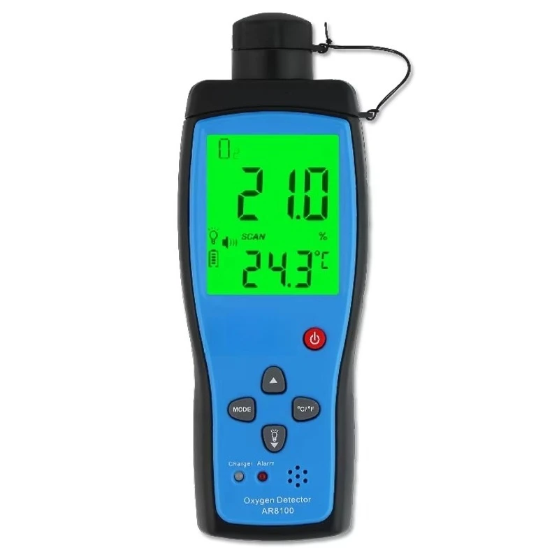 Professional Automotive Oxygen Detector Gas Analyzer O2 Meter Monitor with Battery Sound and Light Vibration Alarm