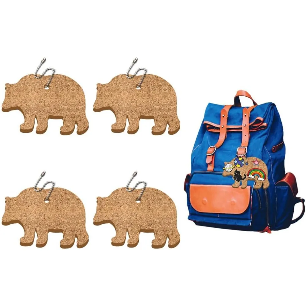 

4Pcs Bear Enamel Pin Holder Display Board Collection with Key Chain for Bag Backpack 4.7" x 3.1" Pins Display Frame Organizer