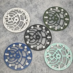 NH35 Watch Dial 28.5mm Watch Faces Hollowed Out Surface DIY Accessories with BGW9 Strong Luminou for NH36/ NH35/ NH70 Movement