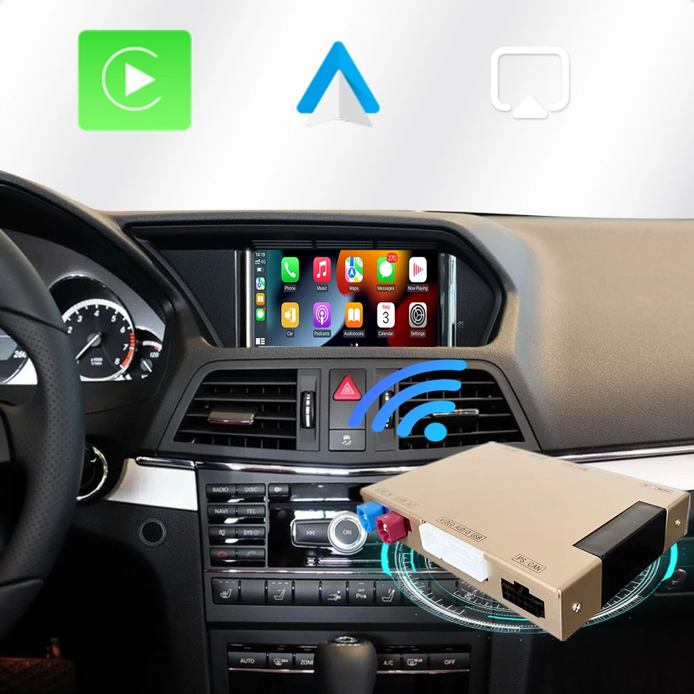 COIKA Wireless Carplay لسيارة Mercedes E W212 Android Auto Interface Box AirPlay Mirror Link Box