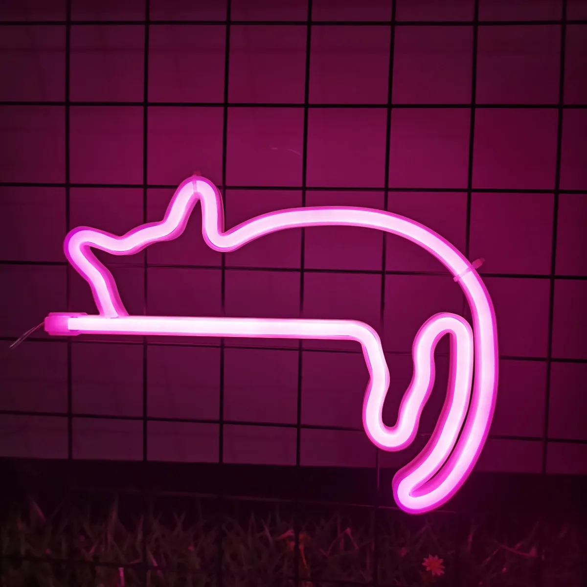 Lazy Cat Neon Sign Light for Wall Decor Led Light Up Sign Decor Pet Store Animal Club USB for Room Wall Home Party Birthday Gift