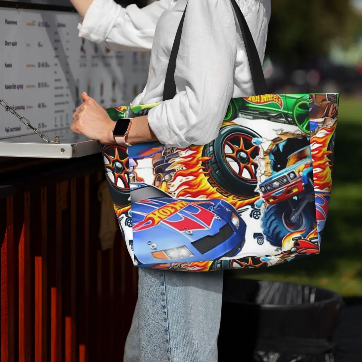 Hot Wheels Race Beach Tote Bag Sport Gym Yoga Duffle Large Tote Bag Women Travel Bag Fitness bag