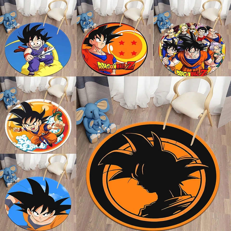 

MINISO Japanese Anime Pokemon Round Rugs Non-Slip Floor Mat for Home Living Room Bedroom Circle Rug Washable Round Carpet Decor