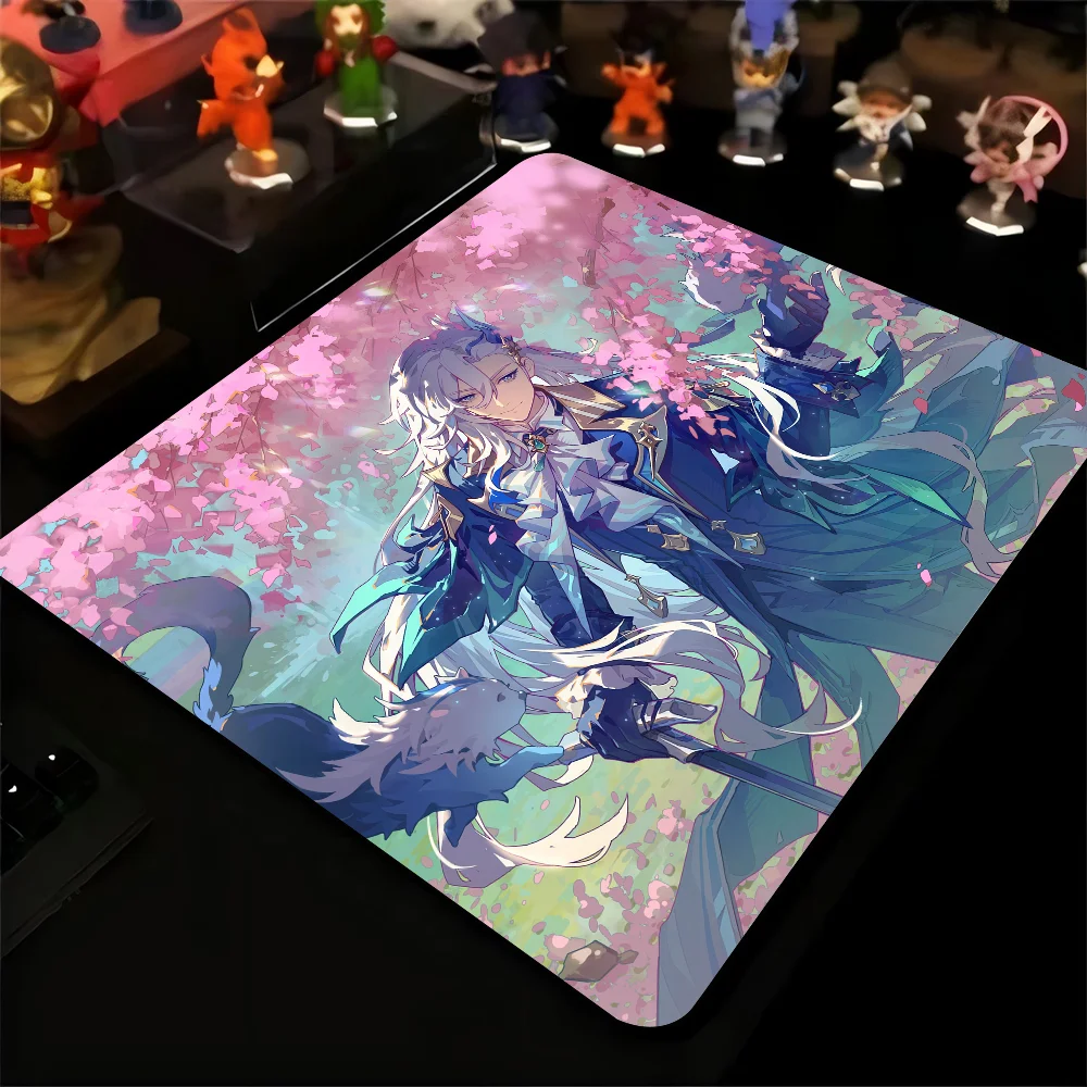 Neuvillette Genshin Impact Mousepad Small LockEdge Mouse Pad For Gamers Computer Desk Pad Anti-slip Rubber