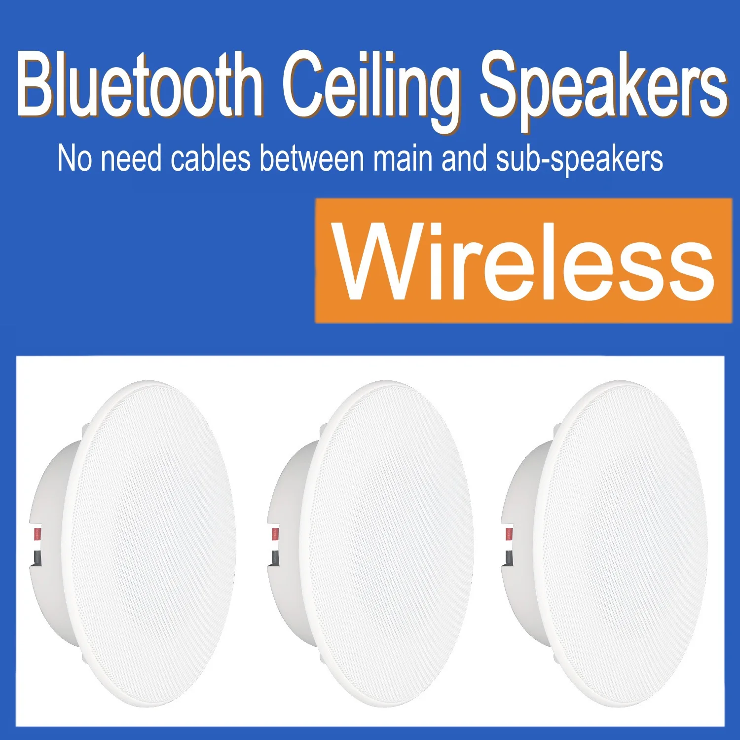 3 pieces 4.5 inch Wireless Bluetooth Ceiling Speakers Sub-Speaker Two way Home Audio 220V For Bedroom Indoor Kitchen