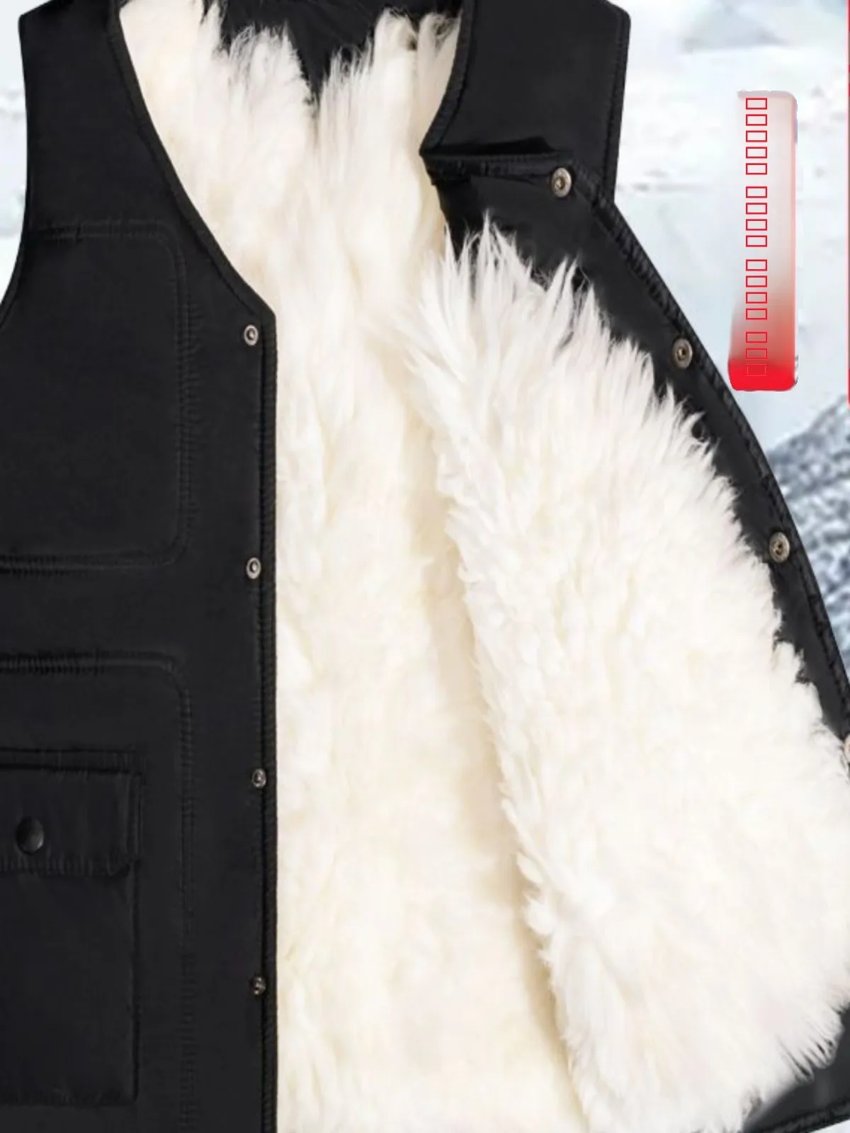 

Men's Cotton Leather Vest Warm Winter Faion Dad Sle Individualized Middle-Aged And ly Warmth Personali All-Match