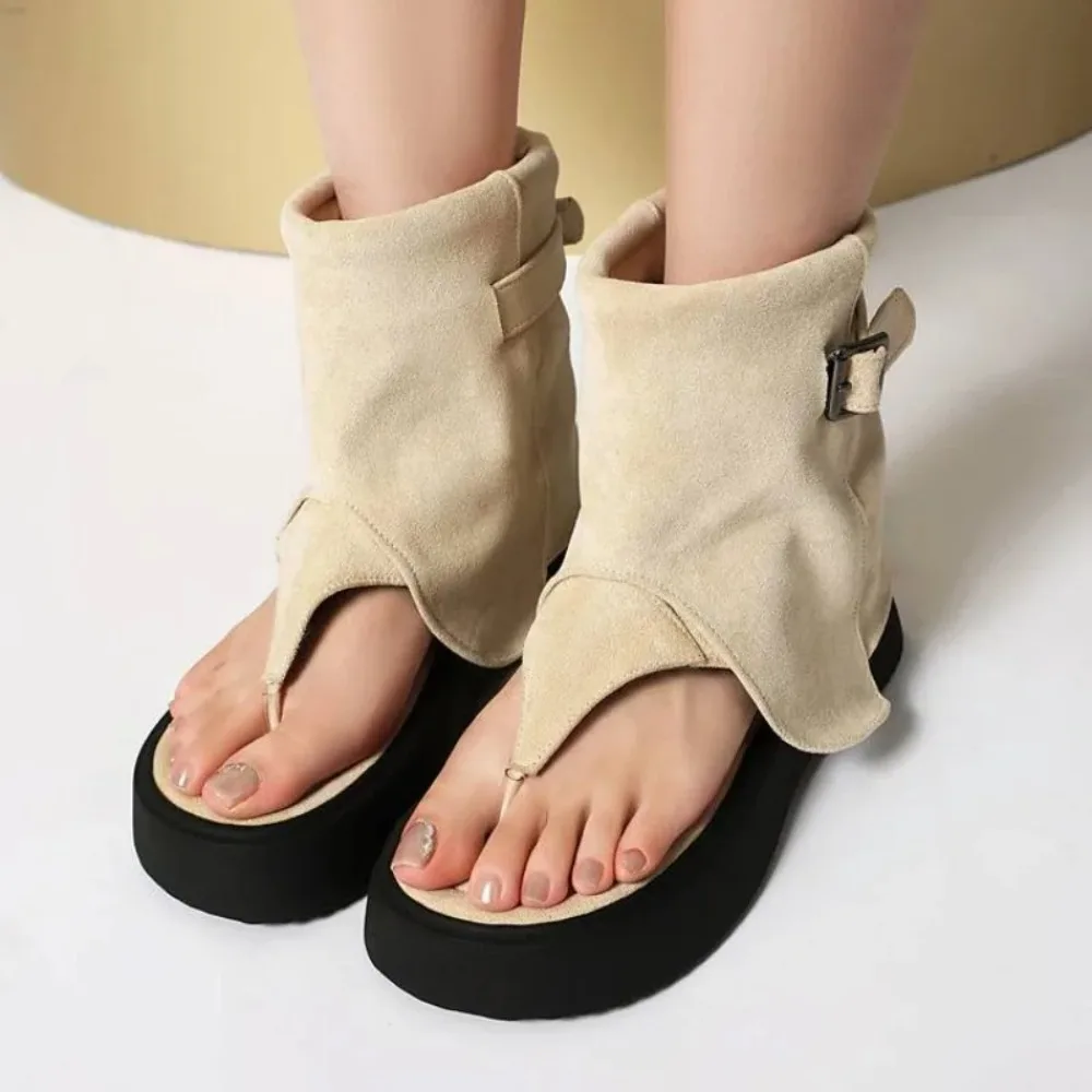 

Summer New Style Fashion High-heeled Women's Sandals Solid Color Peep Toe Metal Decoration Casual Square Heel Women's Cool Boots