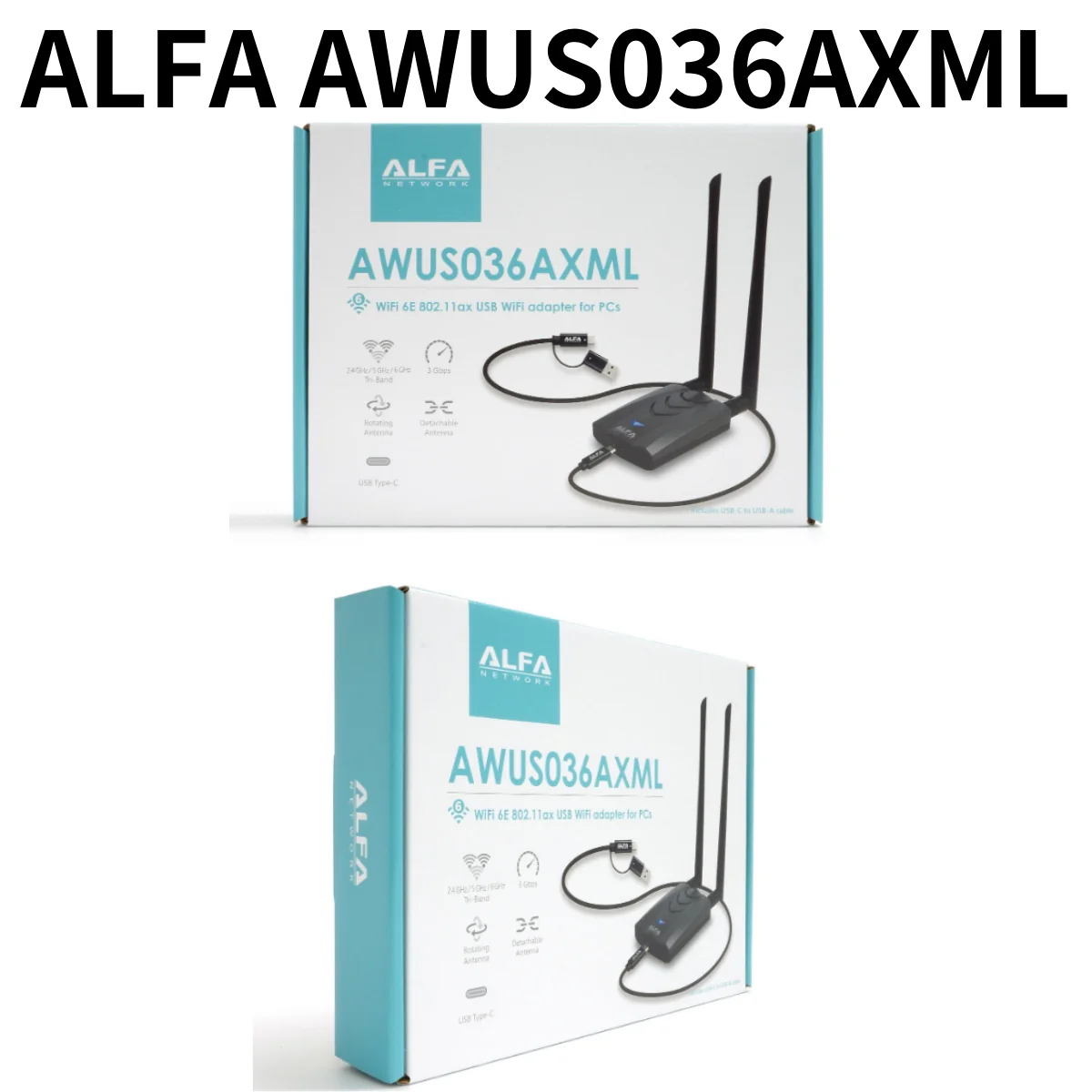 Imagem -02 - Placa de Rede sem Fio Tri-band Alfa Awus036axml Mt7921aun Wifi 6e Fabricado em Taiwan