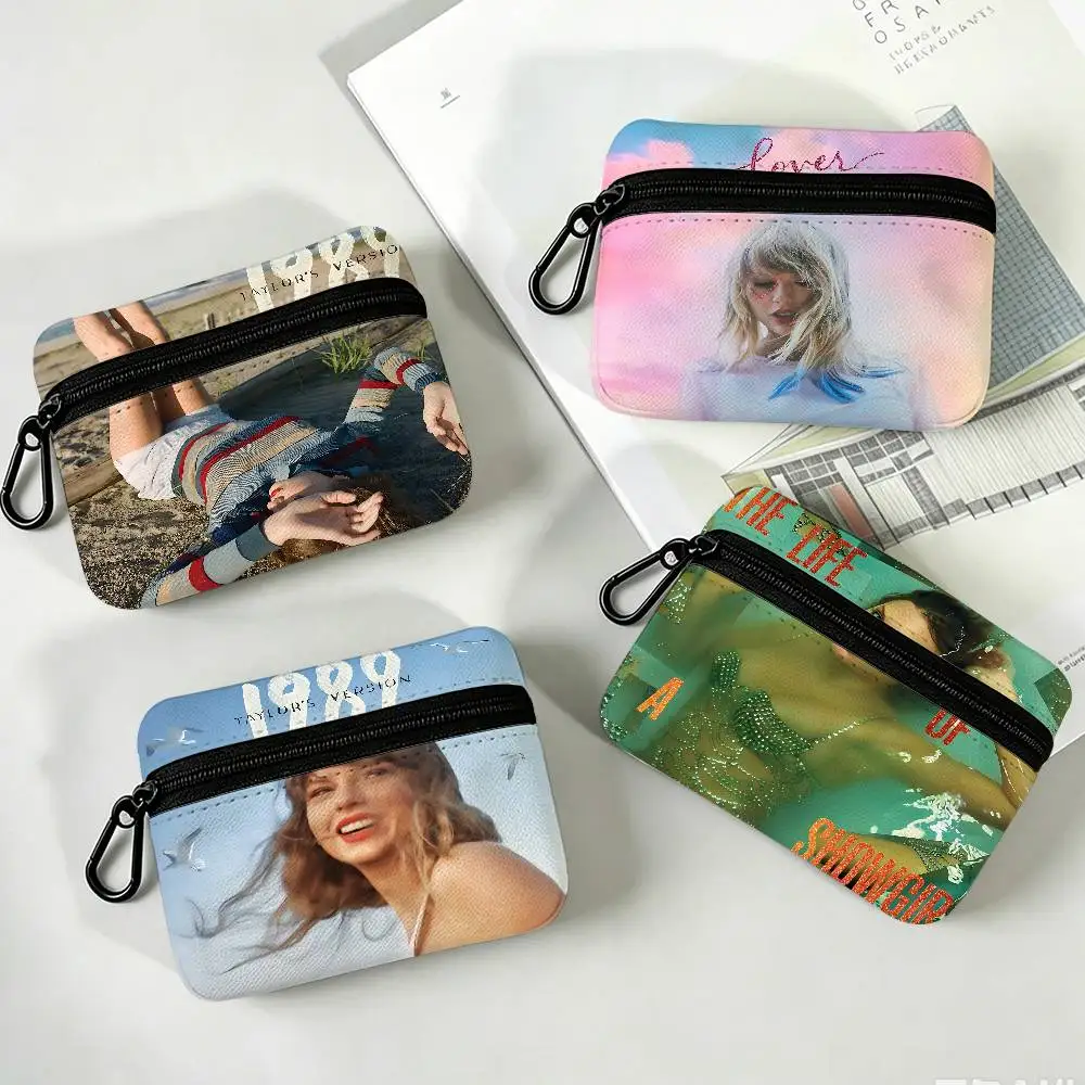 Singer T-Taylor-S-Swift-ES T-TTPD Oxford Fabric Mini Wallet Smooth Zipper Hanging Design Multi-use Small Storage Bag For Travel