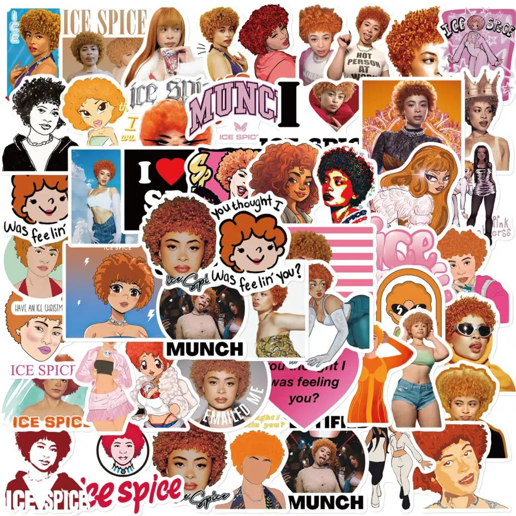 50PCS Cartoon Oumei Singer Ice Spice StickersDIY Suitcase Skateboard Laptop Luggage Phone Graffiti Waterproof Sticker Toy