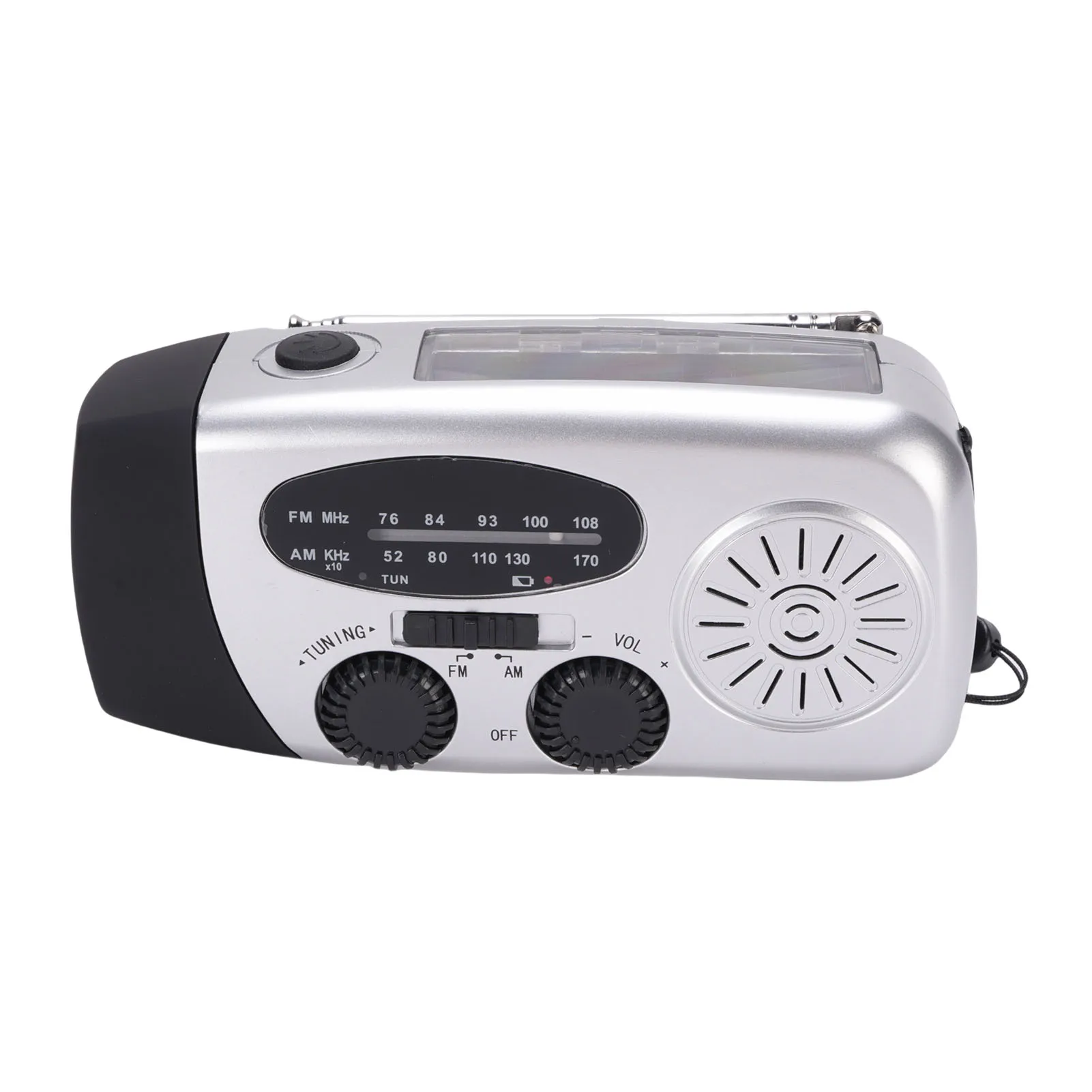 

Emergency Weather Radio Emergency Radio Cell Phone AM FM Hand Crank SOS Alarm LED Light with 600mAh Battery for Outdoor