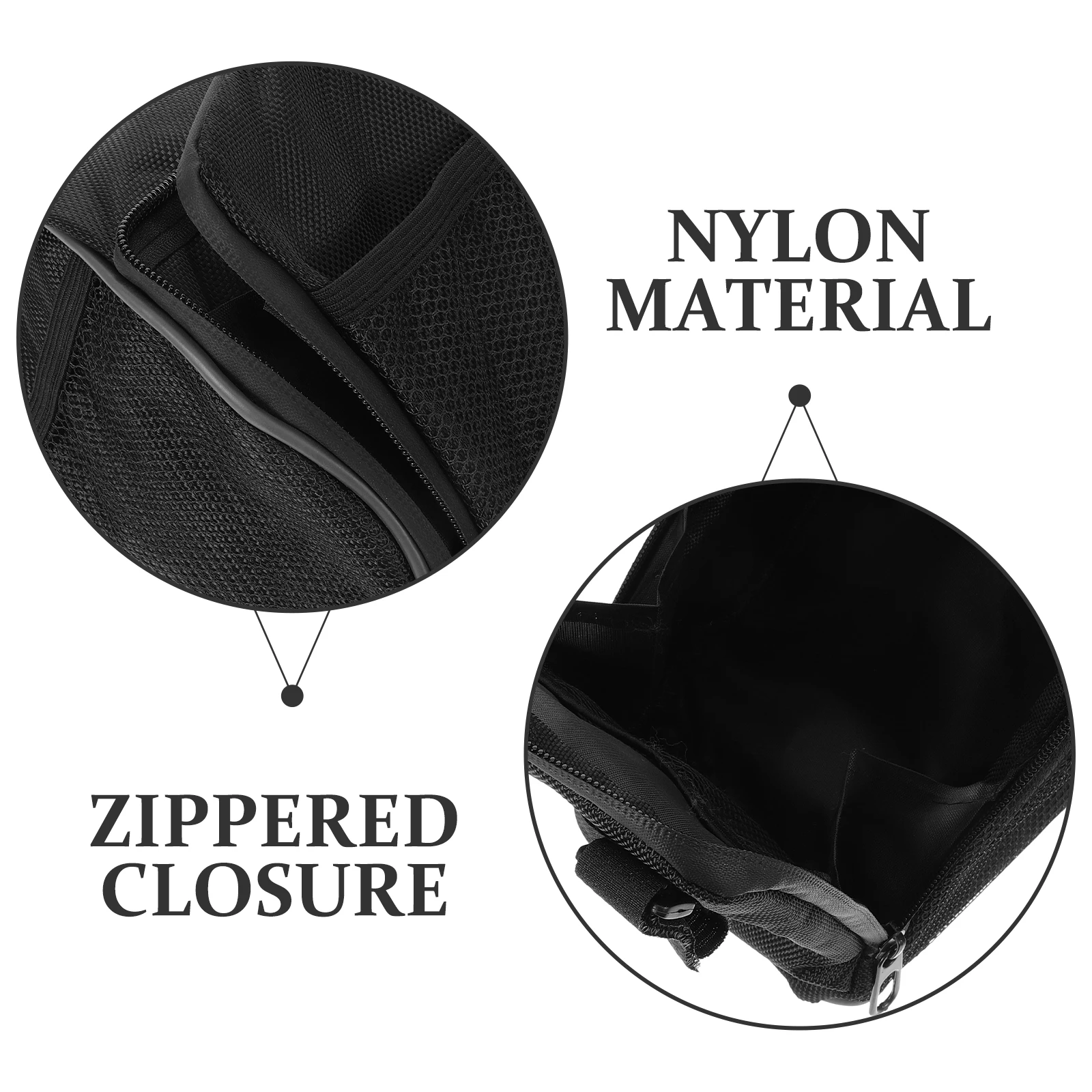 

Waterproof Handlebar Front Frame Storage With Zipper Large Capacity For Mountain Road Bike Cycling Seat Black Fabric With Mesh