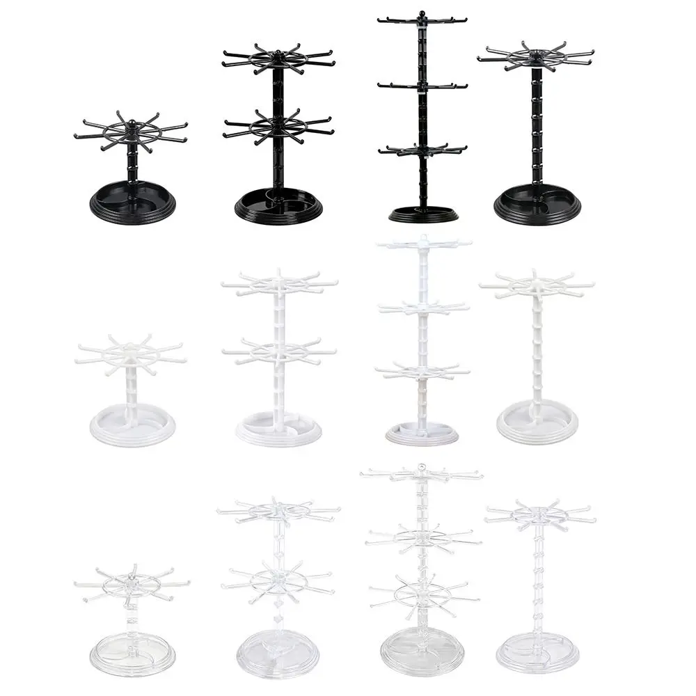 Multi-layer Keychain Hanging Rack Acrylic Material Adjustable Tiers Storage Rack Spinner Display DIY Organizer Jewelry Stand