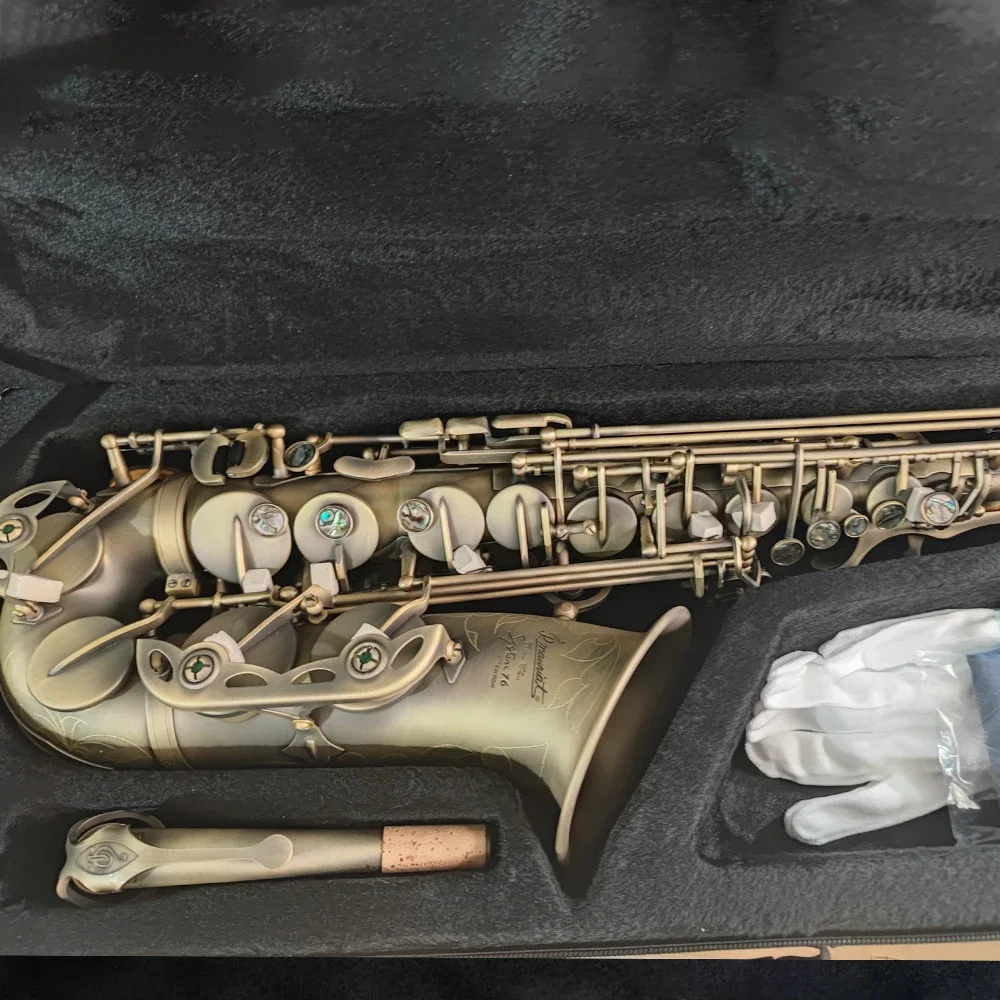 Retro alto saxophone SYSTEM-76 antique bronze classic one-to-one replica carved jazz instrument