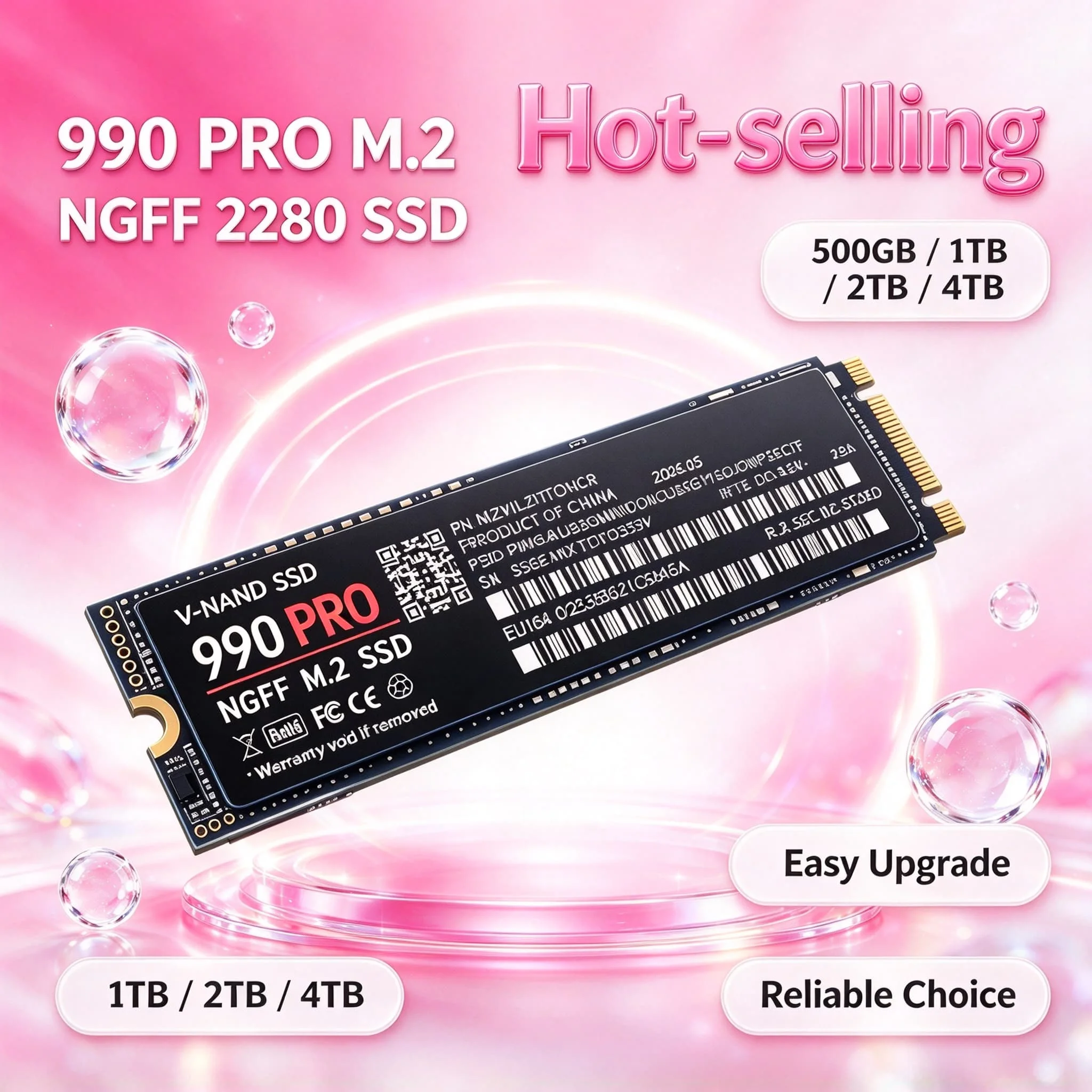 Internal Fast Hard Disk NGFF SSD 990PRO M2 SATA3 Inside Solid State Drive 500GB 1TB 2TB 4TB PC Drive Laptop Desktop Computer