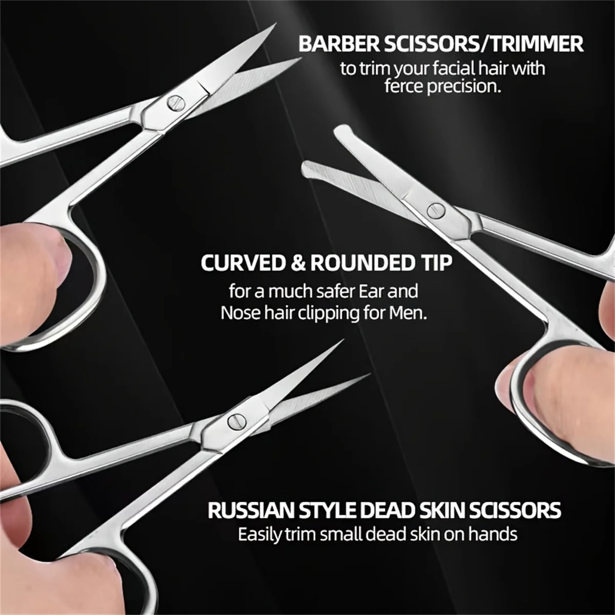Stainless Steel Hair Removal And Ear Nose Eyebrow Trimming Fine Nose Hair Shears For Personal Care Facial