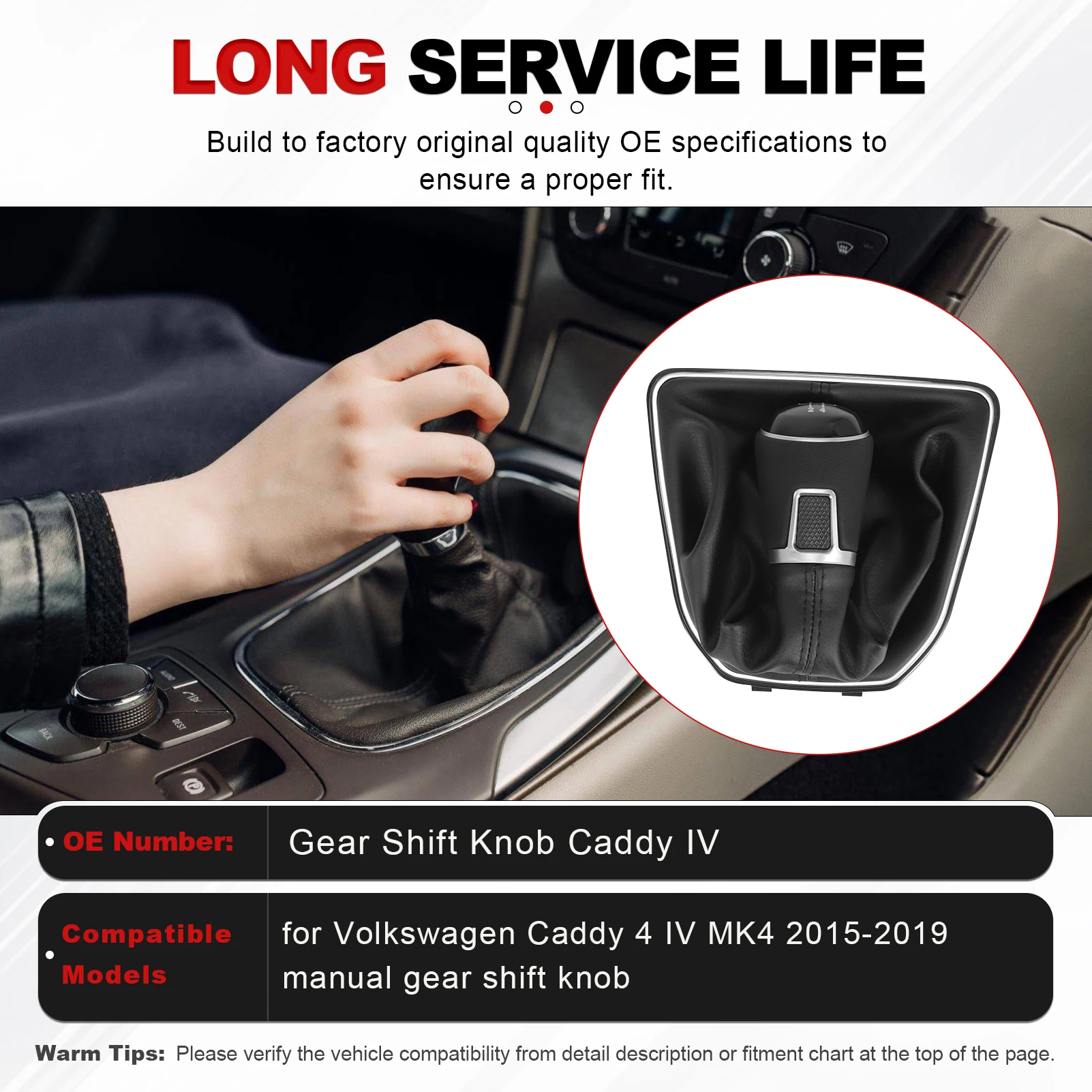 5/6 Speed Manual Shift Lever Handle with Gaiter Boot for VW Caddy 4 IV MK4 2015 -2019 Gear Shift Knob Change Lever Switch