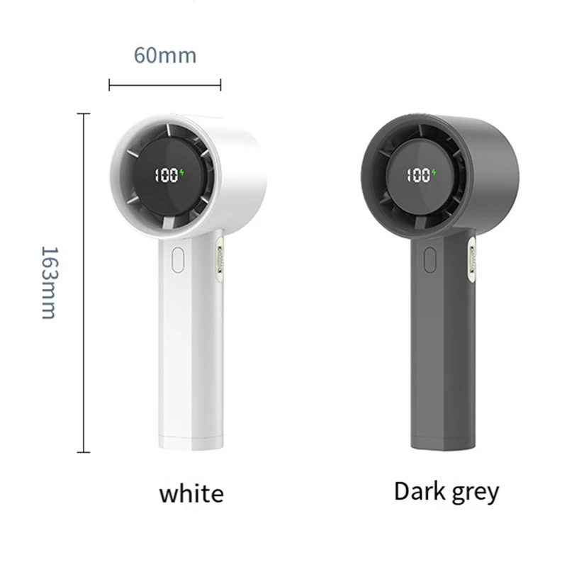 พัดลมตั้งโต๊ะแสดงผลแบบดิจิตอลความเร็วสูงชาร์จผ่าน USB พัดลมไฟฟ้าขนาดเล็กแบบพกพาพัดลมแบบมือถือความเร็วสูง