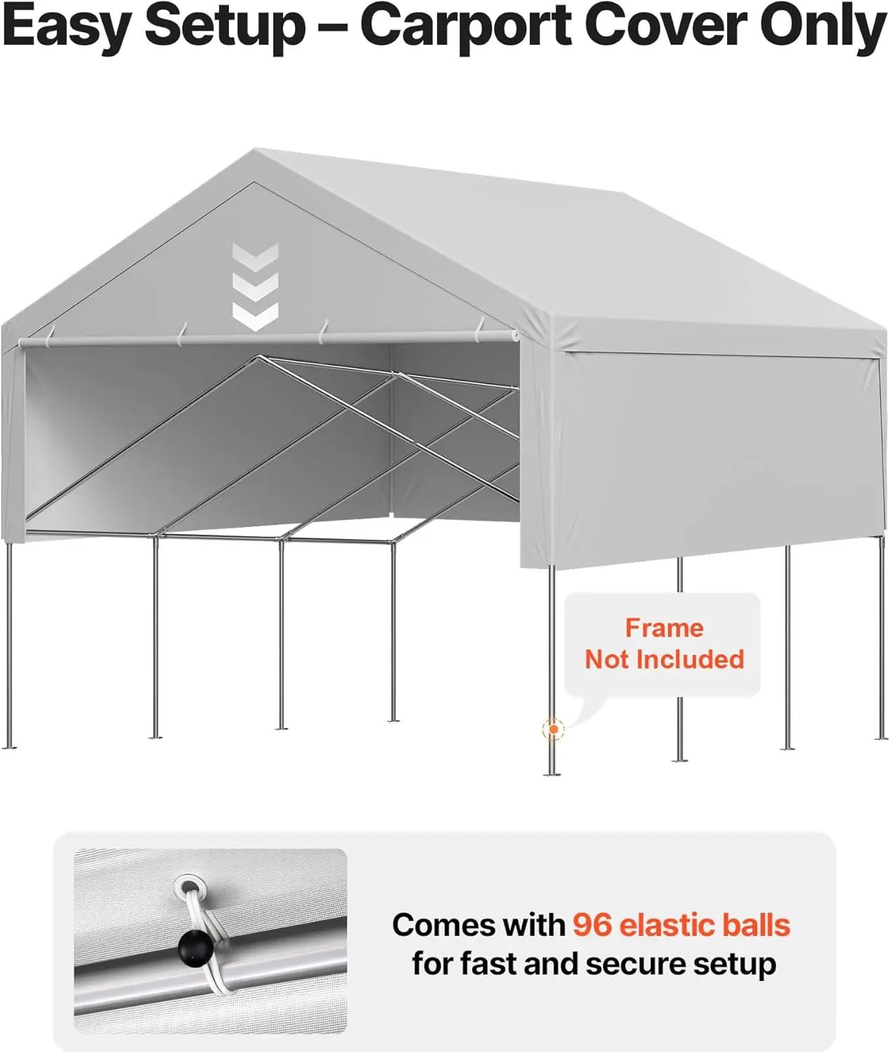 Tettuccio per garage portatile VEVOR da 20x20 piedi con pareti laterali, copertura resistente ai raggi UV e all'acqua