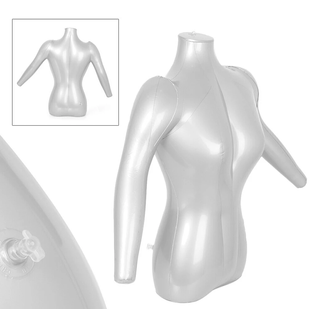 PVC Ladies Half Body Arm Inflatable Mannequin Shirt T Shirt Top Display Torso Model Woman Half Body Inflatable Manikin