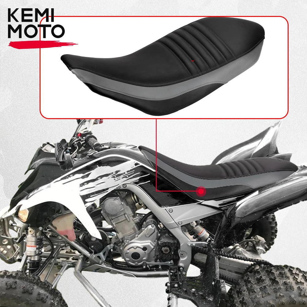 

KEMIMOTO Waterproof Soft Seat Anti-slip Cover Compatible with Yamaha Raptor 700 700R 2006-2024 1PE-F4731-22-00 ATV PU Seat Cover