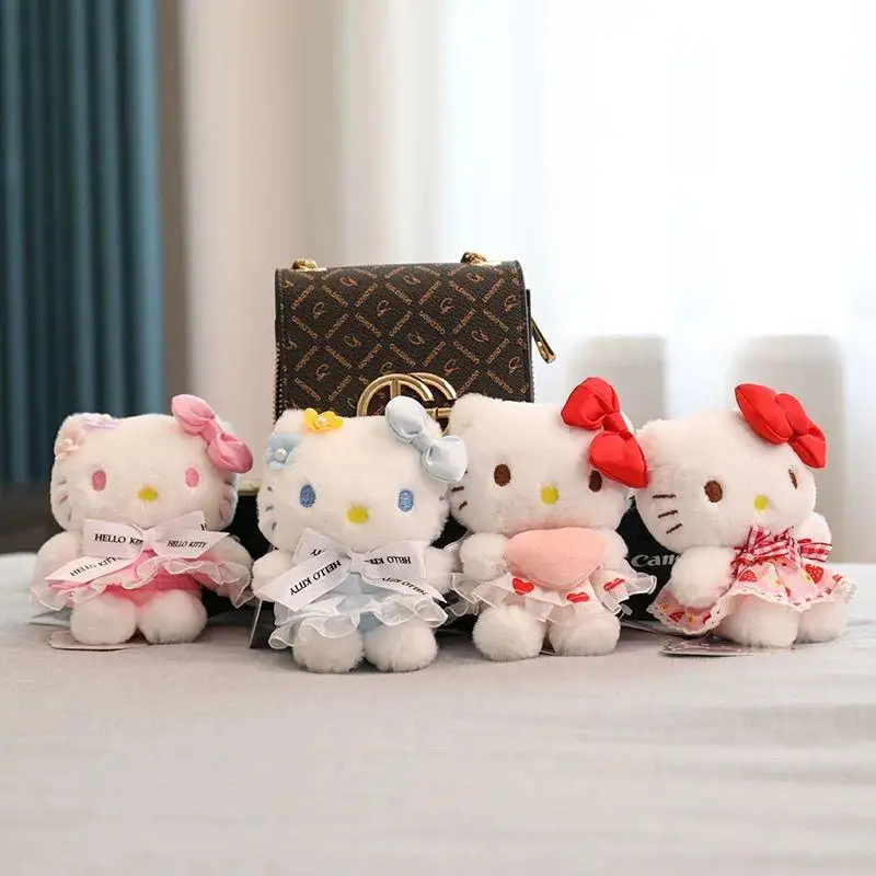 Authentic Product with Tag Hello Kitty Q Version Wear Skirt Plush Fill Doll Backpack Belt Dual-Use Hanging Ornaments Couple Gift