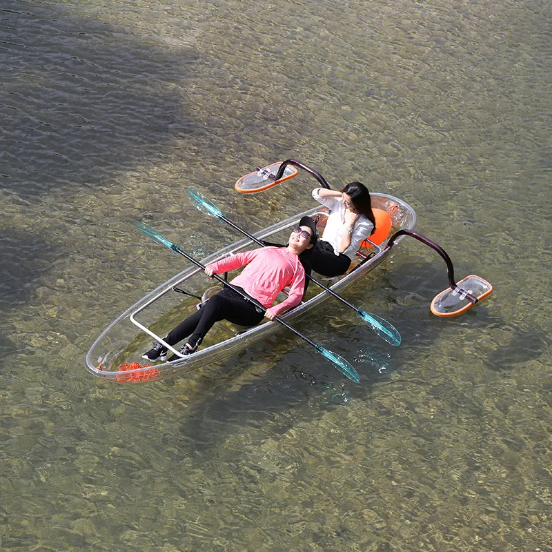 Wedding dress shooting crystal boat, double PC transparent boat aluminum frame balance bar air cushion boat