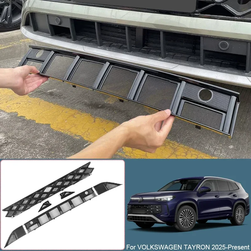 Car Replace Front Upper Lower Grille  Buckle Insect Proof Net Bumper Center Intake Grille Cover For Volkswagen TAYRON 2025-2027