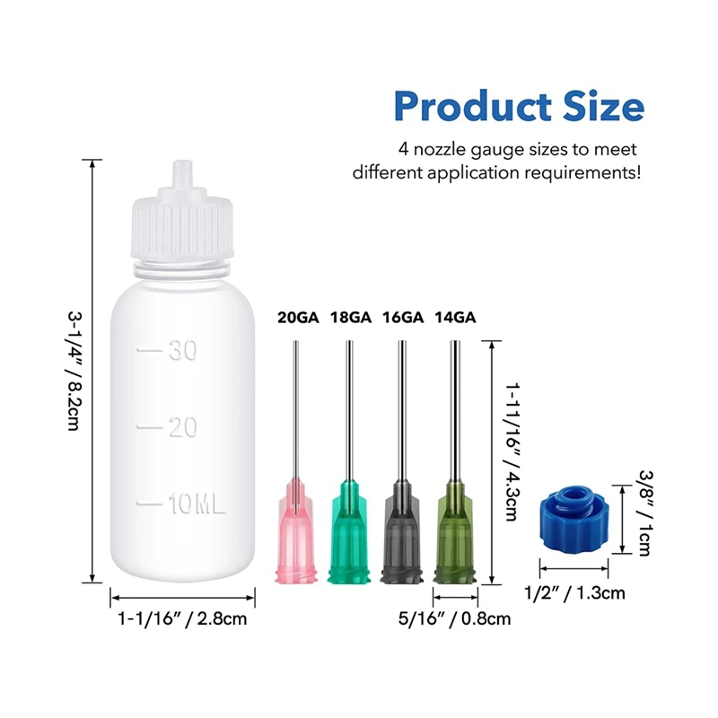 접착제 어플리케이터 병, 플라스틱 압착 가능 스포이드 병, 오일 압착 가능 스포이드 병, 내구성 있는 공예, 30ml, 60 개