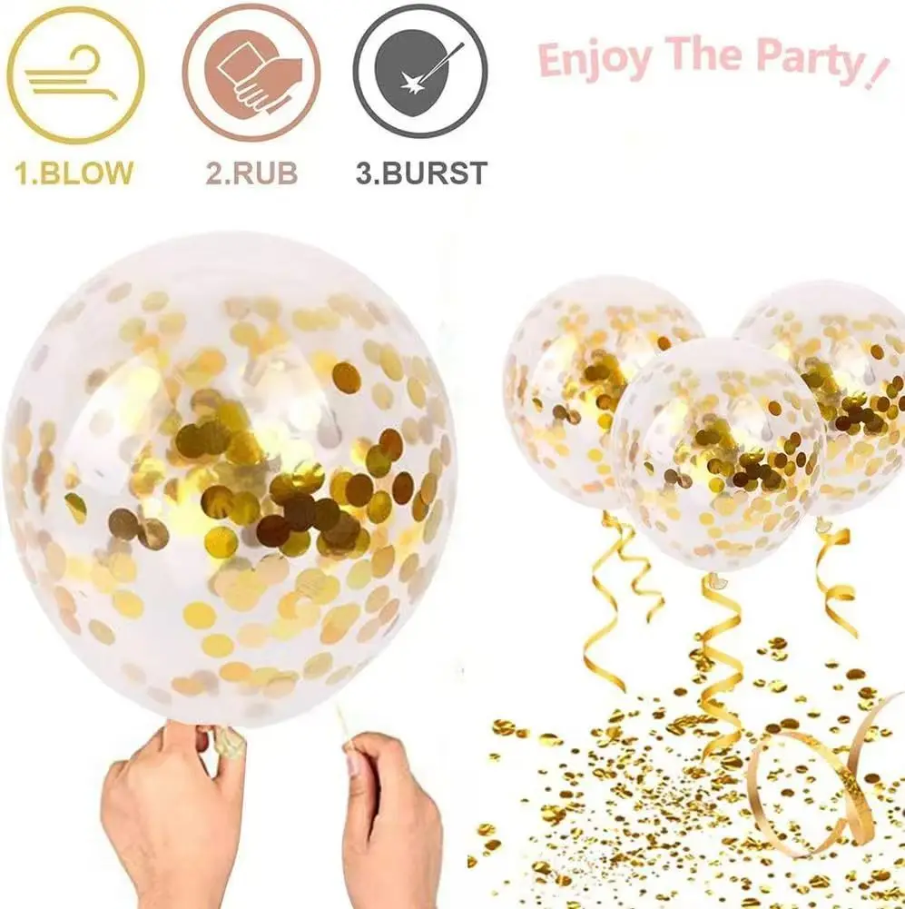 10/20/30pcs 12-Inch Latex Balloons Transparent Sequin Birthday Wedding Party Decoration Props Clear Shiny Balloon for Events