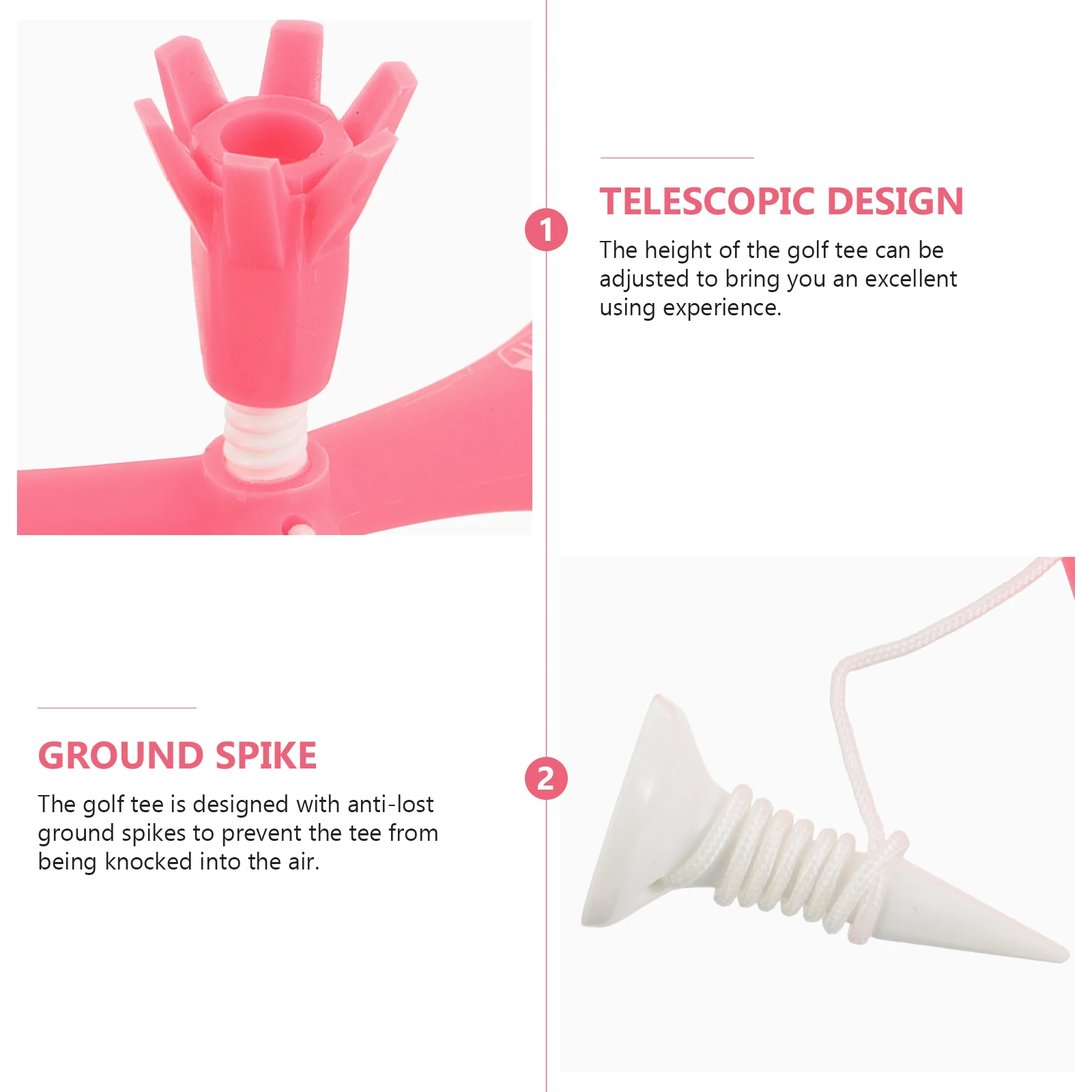 

1pcs Golf Pink Adjustable Extendable Plastic Ball Tees for Golf Tees Plastic Simulator Practice Reusable Accessories Golfs