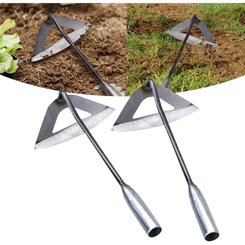 All-Steel Hardened Hollow Hoe Handheld Weeding Rake Planting Vegetables Farm Garden Agriculture Weeding Tool Dropshipping