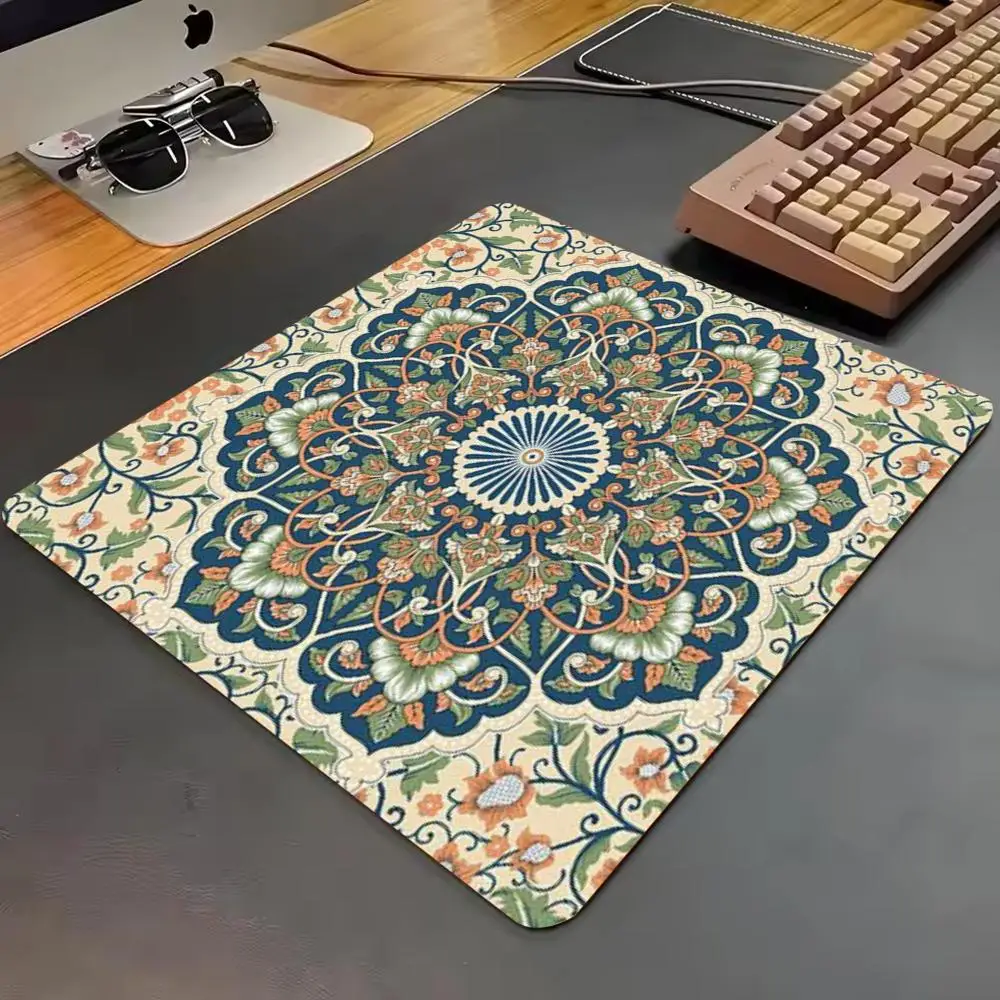 Mandala Floral Small Mouse Pad 45X50 50X50 Gaming Laptop Mousepad Carpet Keyboard Mat Desk Guard Ethnic Art E-sports  Mouse Pads